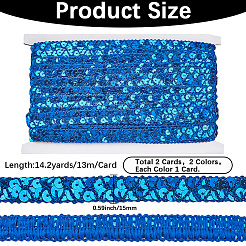 2 pièce de perles pailletées en plastique et polyester de 2 couleurs&nbsp;OCOR-CY0002-10B