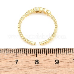 Anillos abiertos tipo brazalete de latón con microengaste de circonitas cúbicas para el Día de la Madre&nbsp;CU-CBACDF6-07G-02