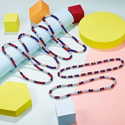 Halsketten mit runden Perlen aus Polymer Clay mit Strassen&nbsp;NJEW-SW00049-04