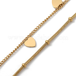 Collana a doppio strato con catene satellitari e a maglie in acciaio inossidabile 304&nbsp;NJEW-Z028-04G