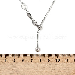 Verstellbare Lasso-Halsketten aus 304er Edelstahl mit Blattgliedern und Schieber für Damen&nbsp;NJEW-B133-01P