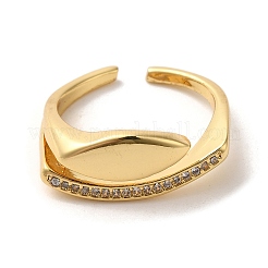 Verstellbare Ringe aus Zirkonoxid aus Messing mit Mikropflaster&nbsp;RJEW-K259-01A-G