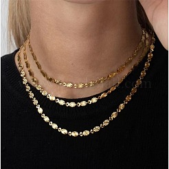 Colliers à maillons ovales texturés en acier inoxydable 304 pour femmes&nbsp;FS-WG18547-01