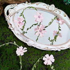 Brazaletes de poliéster con flores y alambre de hierro para la parte superior del brazo para mujer&nbsp;AJEW-GF0014-08A