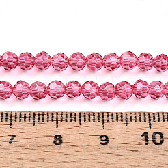 Fili di perle di vetro trasparenti con vernice da forno&nbsp;DGLA-A035-T4mm-D02