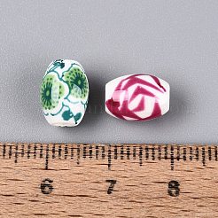Gedruckt handgefertigten Porzellanperlen&nbsp;PORC-Q007-13A