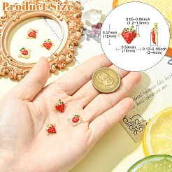 6 pz. 3 stili di ciondolo a forma di frutta in ottone con micro pavé di zirconi cubici&nbsp;KK-CJ0014-17