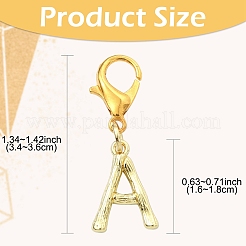 26 pendentif décoratif en alliage avec lettres A à Z&nbsp;HJEW-YW00199