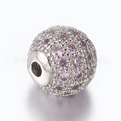 Perline zirconi micro pave  in ottone&nbsp;ZIRC-E134-8mm-01P