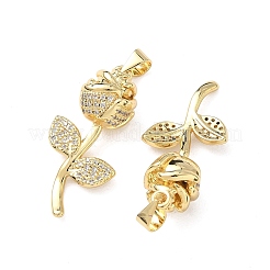 Pendenti in zirconi cubici trasparenti in micro pavè di ottone&nbsp;KK-F930-12G