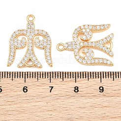Ciondoli connettore in ottone con micro pavé di zirconi chiari&nbsp;CU-CBA7BFE-03B-G