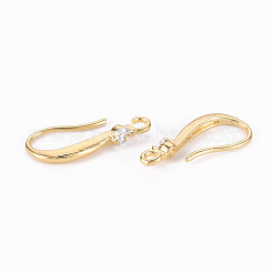 Ganci per orecchini in ottone con zirconi cubici trasparenti&nbsp;X-ZIRC-S068-005-NF