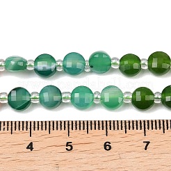 Fili di perle di agata naturale (tinta e riscaldata) e giada bianca tinta e occhio di tigre&nbsp;G-Z135-B04