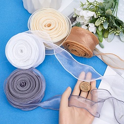 4 Rolle 4 Farben Polyester-Chiffonband&nbsp;DIY-CP0010-73