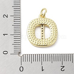 Ciondoli in ottone con placcatura a cremagliera con micro pavé di zirconi chiari&nbsp;KK-E102-33G-I