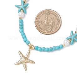 Colliers avec pendentif étoile de mer en acier inoxydable 304&nbsp;NJEW-JN05505-01