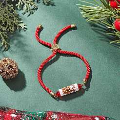 3 Stück 3 Stile Weihnachten handgemachte Glasperlen Schiebearmbänder&nbsp;BJEW-MZ00226