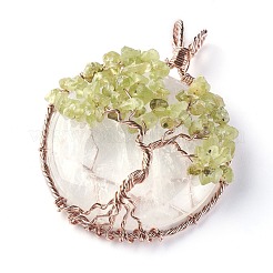 Natürlicher Quarz & Peridot große Anhänger&nbsp;G-G771-B07
