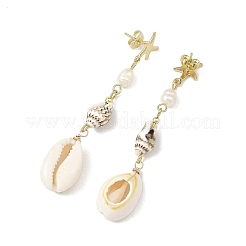 Boucles d'oreilles puces en acier inoxydable 304 avec perles naturelles&nbsp;EJEW-JE07421