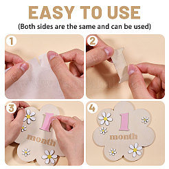 2 bolsa de 2 tarjetas de hitos mensuales para bebés de MDF de colores con letrero de anuncio&nbsp;DIY-CA0007-95