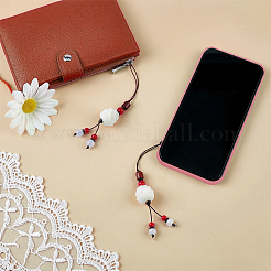 2 bracelet de téléphone portable en résine imitation lotus&nbsp;AJEW-FG0006-09