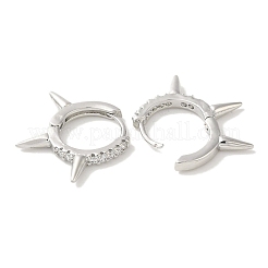 Orecchini a cerchio con micro pavé di zirconi in ottone placcato cremagliera&nbsp;EJEW-R162-51P