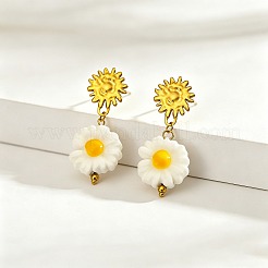Pendientes colgantes de acero inoxidable 304 y porcelana hecha a mano.&nbsp;WG2AA73-01