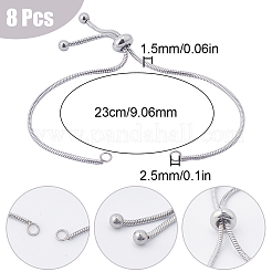 8 Stück verstellbares Gliederarmband aus 304 Edelstahl&nbsp;STAS-SC0006-02