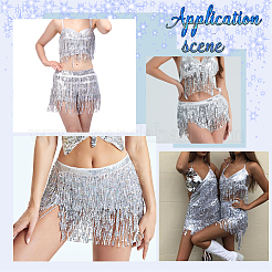 Polyester avec ceinture à paillettes et chaînes gourmettes&nbsp;AJEW-WH0166-70A