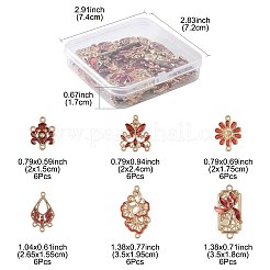 36pcs 6 Arten Legierungs-Emaille-Verbindungsstückcharme&nbsp;FIND-FS0004-46B