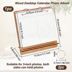 Fotoalbum mit Tischkalender aus Holz&nbsp;AJEW-WH0258-765B