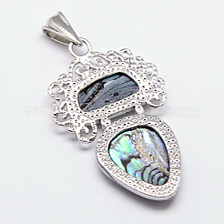Abalone Muschel / Paua Muschel Anhänger&nbsp;SSHEL-F0001-02