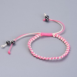 Bracelets de perles tressées en corde de polyester ciré&nbsp;BJEW-JB04341