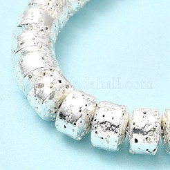 Fili di perle di roccia lavica naturale elettrodeposta&nbsp;G-G984-12S