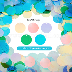 600 Stück 5 Farben schillernde PVC-Pailletten-Anhänger&nbsp;KY-OC0001-33B