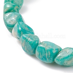 Bracciale elasticizzato da donna con pepite di pietre preziose e perline&nbsp;BJEW-JB08275
