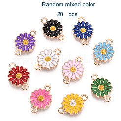 20 Stück Sonnenblumen-Verbindungsanhänger aus Zinklegierung mit Emaille&nbsp;ENAM-FP0002-58