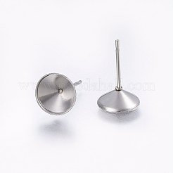 Boucles d'oreilles à tige en acier inoxydable 201 anti-ternissement&nbsp;STAS-I095--01P-C