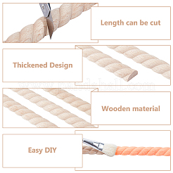 24 pièce de bandes de bordure de taille sculptées en bois pour décoration murale de fond de salon&nbsp;DIY-WH0622-555B