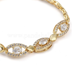 Bracciale a catena a maglie ovali con zirconi cubici&nbsp;BJEW-Z069-01G-01