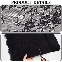 Tessuto in pizzo di poliestere con motivo floreale&nbsp;DIY-WH20007-849B