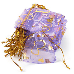 50 sachet en organza imprimé cœur&nbsp;OP-TADJ0001-01D