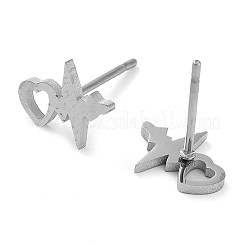 Anlaufgeschützte Ohrstecker aus 304 Edelstahl&nbsp;EJEW-M242-02L-P