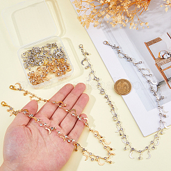 4 Stück 2 Farben Messing Micro Pave klare Zirkonia Ketten Stiefelriemen Ketten&nbsp;HJEW-HS00058