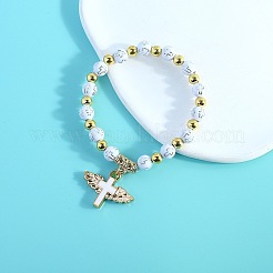 Braccialetti con ciondoli in lega ovali con motivo a croce&nbsp;FS-WG67826-01