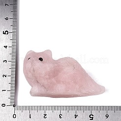 Statuetta di gatto intagliata in quarzo rosa naturale&nbsp;G-Q615-04F