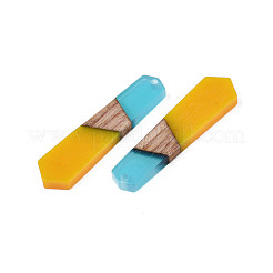 Pendentifs en résine opaque et bois de noyer&nbsp;RESI-T009-03-C05