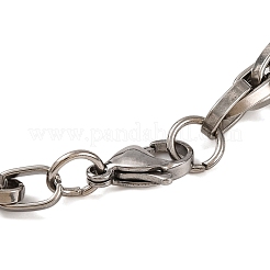 Bracciali a catena con maglie a colonna in acciaio inossidabile 201 anti-ossidazione&nbsp;BJEW-B078-80P