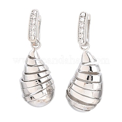 Messing micro pave zirkonia baumeln Creolen&nbsp;EJEW-G471-54P