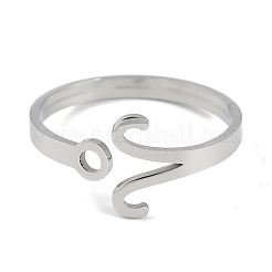 Anello polsino aperto in acciaio inossidabile 304 con costellazioni anti-ossidazione per donna&nbsp;RJEW-L122-001P-03